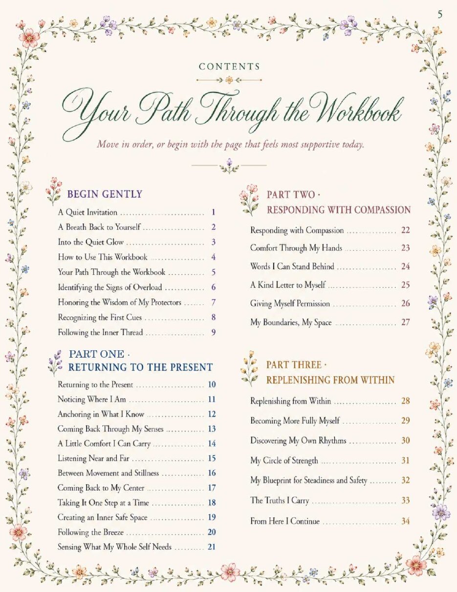 Contents page of the Safe and Grounded workbook