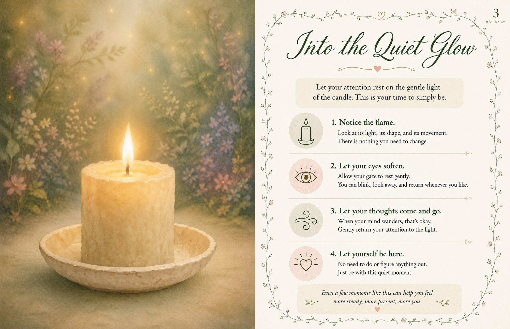 Sample artwork and gentle exercise spread from Safe and Grounded